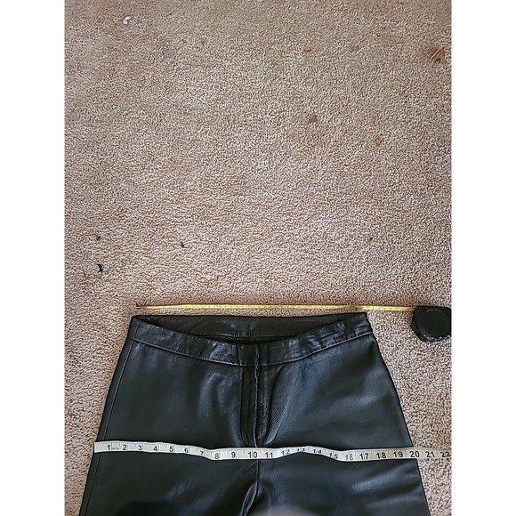 VS2 by Vakko Leather Pants Size 10 Black Lamb Leather Soft Wide Leg - Picture 6 of 9